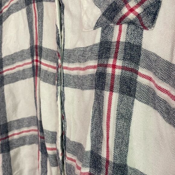 Rails Plaid Flannel Pocket Long Sleeve in White Multi Womens Size M - Picture 3 of 5